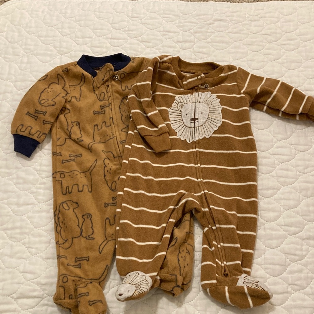 Carter's Brown Animal and Stripe Pajama Set